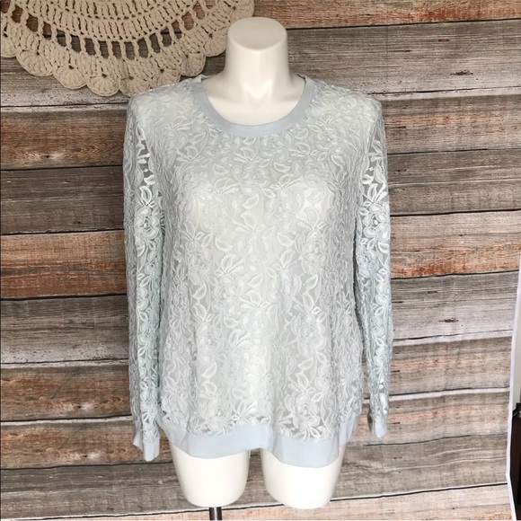 Cato Tops - 🌼HOST PIC🌼 Baby Blue Lace sweatshirt 22/24 Cute!